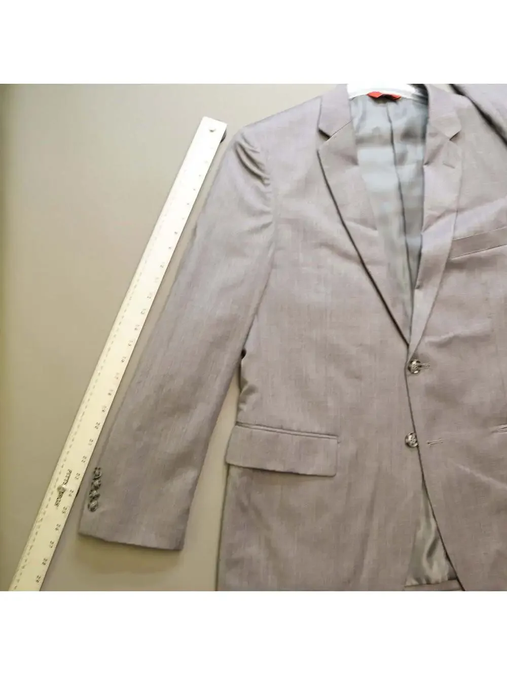Linea Uomo Mens 2 Piece Suit 42R 36x30 Grey Premium 100% Wool Natural Stretch